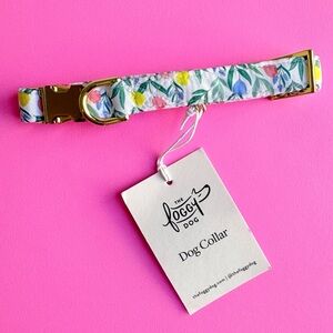 NEW The Foggy Dog Tulip Garden Dog Collar Small Gold Hardware Spring Floral Pet